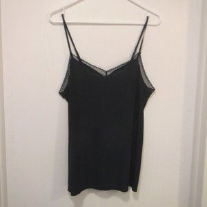 George sleepwear dark navy blue lace trim sleep tank top, M 8-10